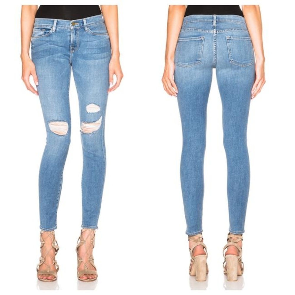 FRAME Le Skinny de Jeanne in Distressed Laurel Size 28 Jeans